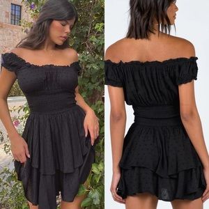 Princess Polly Black Off-Shoulder Romper